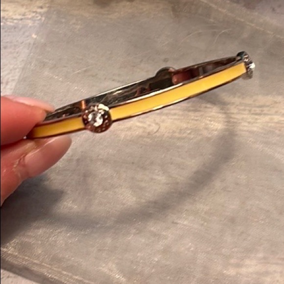 Coach Yellow Enamel and Crystal Bangle Bracelet EUC - Picture 7 of 8